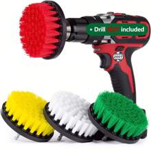 1/4 piezas Juego de accesorios de cepillo ZaMoSmile, cepillo multiusos de 4 pulgadas, de dureza media, reutilizable para limpieza eléctrica de plástico y metal, adecuado para sala de estar, baño, cocina, lechada, bañera, ducha, azulejos, esquinas - No se necesita energía