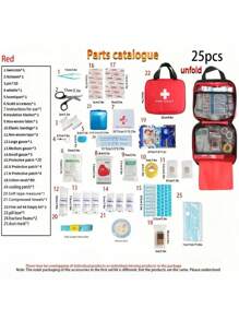 Kit de primeros auxilios extra grande, kit de primeros auxilios grande, kit de primeros auxilios pequeño, paquete médico para automóvil/farmacia/estudiante, kit de emergencia portátil para viajes, adecuado para regalos de Navidad y Año Nuevo para bolsa de kit de emergencia