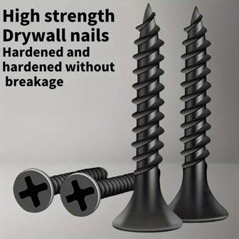 100pcs High-Strength Black Countersunk Screws - Ideal For Drywall, Wood & Metal - Corrosion Resistant, Flat Head Design