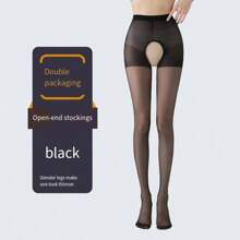 1 pièce Collant fin, antidérapant et sexy noir à la mode pour femmes, peut être porté séparément ou comme collant en été