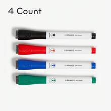 2025U Brands Fine Tip Dry Erase Markers With Eraser, Low Odor Whiteboard Markers Fine Tip, Assorted Bright Colors, Set Of 6 - 1 個(4 包) - 查看 2