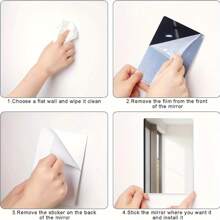 10 piezas de azulejos de espejo acrílico autoadhesivos - Calcomanías sin vidrio para paredes, gabinetes, bandejas; Ideal para centros de mesa y pegatinas de pared para bodas, decoración de habitaciones, decoración de paredes, pegatinas personalizadas, espejo de pared, espejo para habitación, decoración del hogar, decoración del baño, decoración de la sala de estar