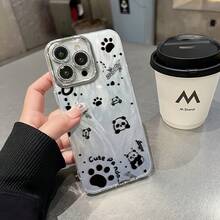 Funda para teléfono 1 pieza compatible con todos los modelos 16/15/14/13/12/11 (incluido 13/14 Pro/15 Plus/16 Pro), esta nueva funda para teléfono con láser IMD degradado con patrón vibrante presenta una película para lentes y un diseño híbrido clásico que es resistente a los golpes. - Colores mixtos 1 - Ver 4