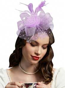 1 buc Fascinator cu pene, petrecere de ceai, elegante, Kentucky Derby, pălării, cutie de pilulă, cocktail, nuntă, mireasă, fascinatoare, bandă de susținere pentru femei și fete, cadou de ziua de naștere de Ziua Mamei, chestii școlare, elegant, toamnă