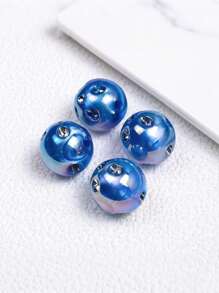 20pcs/Set Fashionable Crystal Dotted Acrylic Round Beaded Bracelet, Necklace, Phone Charm DIY Jewelry Making Supplies