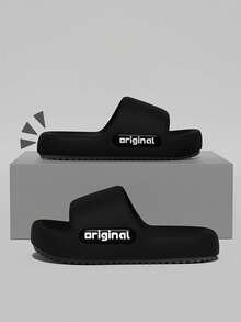 Women's Home Slippers Simple Non-Slip Slippers Simple Casual Style Sandals Indoor Bathroom Home Ladies Sandals Slippers Black Shoes - Black - View 2