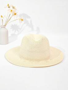 1 chiếc Mũ chống nắng bằng giấy khoét rỗng họa tiết caro Bohemian dễ thương, thanh lịch, cổ điển, phong cách cung điện đường phố, dành cho cả nam và nữ, mùa xuân/hè (Lưu ý: Do vấn đề vận chuyển, sản phẩm có thể có nếp nhăn và cần điều chỉnh thủ công sau khi nhận hàng, cảm ơn bạn đã thông cảm) - MZ1957+ML44 - Xem 12