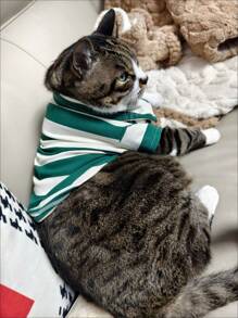 Mascotas, gatos, perros, ropa para perros, cachorros, ropa para perros chihuahua, artículos para gatos, camisas para perros, camisetas de perro a rayas, ropa para perros pequeños de manga larga adecuada para perros y gatos medianos y pequeños, bulldog francés, salchicha, Yorkshire Terrier, ropa para perros de moda y transpirable, polos a rayas clásicos, adecuados para verano y otoño