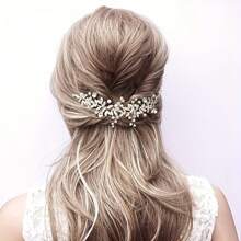 1 Stück silberner Blumen-Haarkamm, eleganter Braut-Haarschmuck