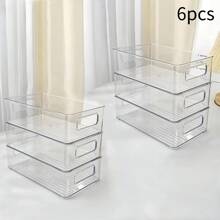 3pcs/1pc Transparent Cosmetics Storage Box, Desktop Storage Rack, Dressing Table Organizer, Open Stackable Storage Rack, Stackable Vanity Tray, Suitable For Organizing Skincares, Stationery, Miscellaneous, Room Decor, Home Decor, Bathroom Accessories