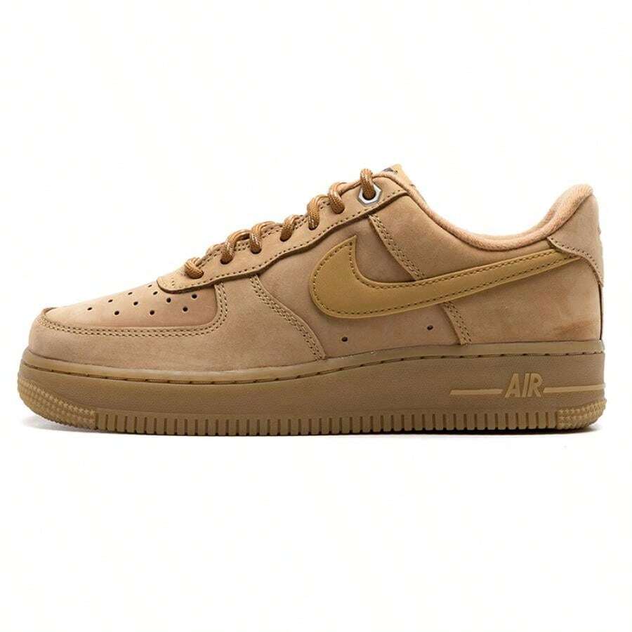Nike Women's Casual Outdoor Travel Lightweight Sneakers FORCE 1 '07 WB, FZ7372-200 - Linen/Wheat Yellow/Rubber Light Brown/Black/Team Gold - View 1