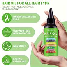 100ml/3.38oz 7-In-1 Essential Oil Blend Contains Castor Oil, Rosemary Oil, Butternut Oil, Pumpkin Seed Oil, Mint Oil, Biotin, Keratin Moisturizing And Nourishing Properties, Suitable For Dry, Flaky Hair, Suitable For All Hair Types And Scalp, Unisex. - 綠色 - 查看 7
