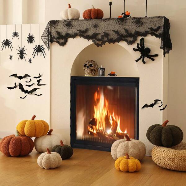 1pc Halloween Pumpkin Decorative Throw Pillow Cover, Furniture Decor, Unique For Living Room, Pumpkin Decor, Suitable For Sofa, Bedroom, Living Room, Outdoor Cabin