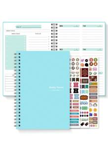 Trees Cuaderno planificador diario y semanal con 3 hojas de pegatinas, agenda planificadora de trabajo de 7 días, libro de citas de productividad personal sin fecha, libreta espiral de lista de tareas pendientes, seguimiento de hábitos, metas semanales, para útiles escolares, de vuelta a la escuela