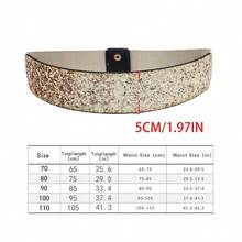 1pc Shiny Party Sexy Waist Belt, Accessory Women Plus Size Elastic Waist Belt Summer, School Fall, Autumn, Halloween - A - View 17