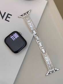 1 件全钻石锆石全铜手链和表带适用于 AppleWatch S10/9/8/7/6/5/SE/4/3/2/1 尺寸 38mm/40mm/41mm/42mm/44mm/45mm/46mm/49mm（不包括手表）