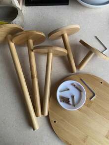 1 Stück Bambus Aufbewahrungsregal für Innenbereich, mehrstöckig, trapezförmig, Tisch Deko, kreative Blumentopfaufbewahrung und Dekorationstisch