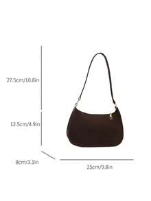 时尚简约单肩托特包手提包，复古复古腋下包，高端轻便拉链手提法棍包，多功能大容量小零钱包，别致欧美街头风，适合派对，上班通勤，化妆品收纳