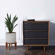 Wood Plant Stand, Mid Century Modern Planter, Rattan Flower Pot Stand, Low Short Plant Stands For Indoor - Boho Rustic Wooden Stool For Plant Pot Holder