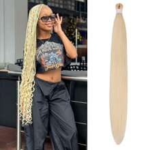 1/3/6 Packungen schwarzes Flechthaare, vorgespannt, knotenlos, Kanekalon Box Zöpfe Haare zum Flechten, vorgespannt, lange gerade synthetische Zöpfe zum Einflechten für knotenlose Zöpfe