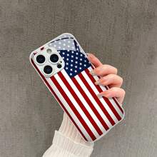American Flag Mobile Phone Case, Inspired By Patriotism And Freedom, Suitable For IPhone 16, 15, 14, 13, 12 And 11 Pro Models, Made Of TPU Material, And Provides Shockproof Protection. Perfect For Family, Friends, Children, Birthdays, Spring, Holidays, Boyfriends, Girlfriends, And Valentine's Day Gifts. - 黑色LB33 - 查看 1