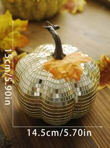 1Pc Gold Disco Pumpkin Halloween Thanksgiving Decor – Mirror Ball Pumpkins – Glam Sequin Pumpkin Ornaments For Party, Fall, And Seasonal Decorations – Shiny Table Centerpieces And Holiday Decor Home Decor Halloween Decor Fall Decor Room Decor Autumn Decor
