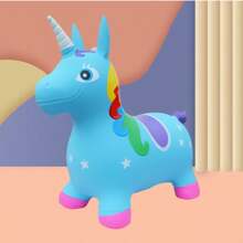 Poni Hinchable Unicornio Saltarín Montable,Caballo hinchable engrosado para niños  Luz Voz  Vaca hinchable PARA  NINA
