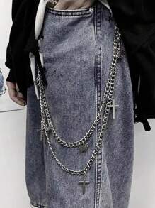 Minimalistische einfach geschichtete massive Ketten Taillenkette, Mode Taillengürtel Kette, Accessoire für Halloween, geeignet für Teenager Sommer Lässig Outdoor Athletik oder Reisen oder Abschlussgeschenke oder Geburtstags-Kleidungsaccessoires oder für den täglichen Gebrauch