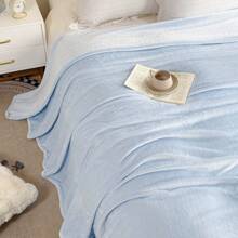 1 pieza Manta de franela lisa, apta para dormitorio, sofá, todo el año