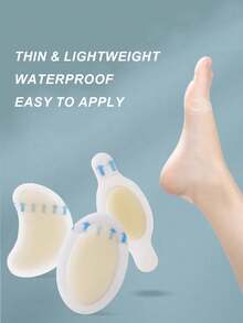 18 piezas de parches para ampollas invisibles de hidrocolloid en gel, parches acolchados para ampollas para talón, pie, dedos de los pies y proteger la piel - Blanco - Ver 3