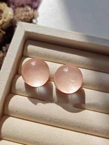 1 对优雅简约时尚设计果冻圆形树脂耳钉，适合女士，适合派对、音乐节或全年休闲穿着