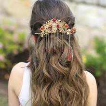 Hair Accessories Wedding, Red Tassel Gold Hanfu Pins Pearl Flower Hair Pins, Hair Chopsticks Hair Styling Vintage Classical Sticks Long Tassel Hair Jewelry Accessoriesvalentine's Day 6LMO - 1 - 查看 3