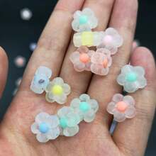 20 piezas de cuentas acrílicas de flor de 12mm de colores opacos variados, cuentas espaciadoras para hacer pulseras, pendientes, manualidades y scrapbooking