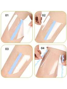 2/6/10 Stücke transparente Körperauflagen zum Schutz vor Scheuerstellen, unsichtbares Tape für die Innenseite der Oberschenkel, hochelastische Beinbandagen, wasserdichtes Einmal-Knie- und Wadentape - Verschiedenfarbig - Übersicht 9