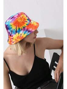 Unisex Reversible Bucket Hat For Beach And Fishing - 彩色紮染 3 - 查看 6