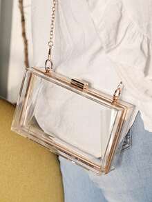 Cute Transparent Acrylic Shoulder Bag, Transparent Crossbody Bag, Evening Clutch, Handbag With Strap - Clear - View 2