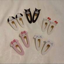 Sanrio Sanrio Cartoon Cute Hair Clip Acrylic Alligator Hair Clip Side Bangs Broken Hair Hollow Hair Clip Hair Clip Sweet Decorative Headdress Holiday Gift Hair Accessories