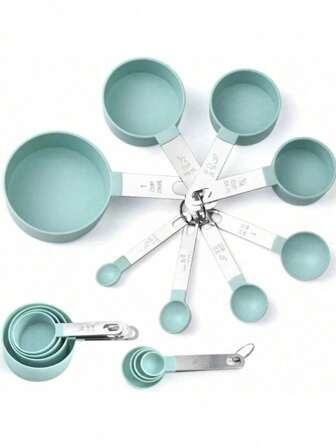 Juego de 8 piezas de tazas y cucharas medidoras de cocina