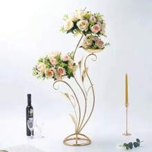 5 pièces Centres de table dorés Décorations 31,5 pouces de haut Vases à fleurs en métal Élégant Présentoir pour arrangement bougie pour mariages, anniversaires, événements de fête et décoration de la maison