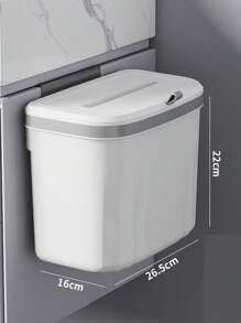 1 pieza Papelera montada en la pared, cubo de basura colgante para cocina o baño con tapa, cesto de residuos