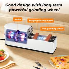 Electric Cutter Sharpener Electric Blade Sharpener Multifunctional Scissor Blade Sharpener Minimalist Electric Cutter Blade Sharpener Cutter Sharpener For Kitchen Cooking - White - View 4
