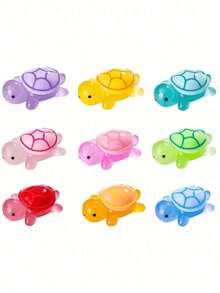 5/20/50/100pcs Glow In The Dark 3D Sea Turtle - Assorted Colors, Mini Turtle Toy Set, Luminous Resin Turtle Sculpture Glows In The Dark, Fun DIY Craft Supplies For Cake Topper, Marine Theme Decor, Garden Micro-Landscape, Scavenger Hunt, Classroom Rewards, Beach Themed Events, Party Favors, Gifts And Creative Games | Quirky Design | Colorful Plastic (Random Styles) School Supplies, Back To School - Multicolor - View 8