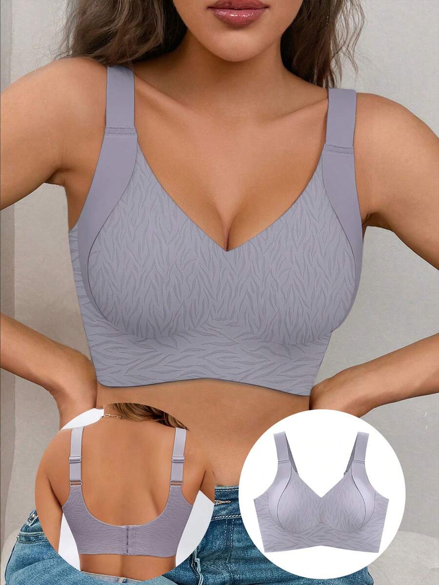 Full Coverage Adjustable Underwire Bra For Women, Minimizes Bulges, Seamless, Lightweight - Purple - View 1