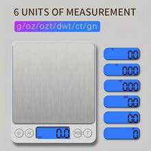 1 Food Scale, Kitchen Scale, Digital Weighing Units In Grams And Ounces, High-Precision Electronic Scale For Daily Use, Kitchen Utensils, Essential For Apartments And Dormitories - Silver - View 2