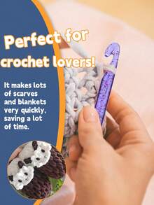 Large Crochet Hooks, Ergonomic Handle For Arthritic Hands, Professional Huge Crochet Needles, Purple Transparent Crochet Hook For Beginners And Crocheting Yarn - Purple - View 4