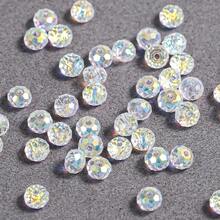 200/300颗/6毫米/8毫米闪光玻璃水晶扁圆形多钻珠，适用于项链耳环和DIY工艺品珠宝制作