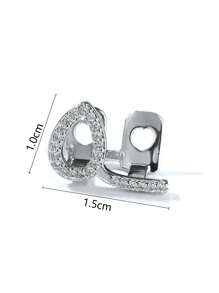 1 pieza Grilletes de dientes con incrustación de gota de agua hueca, empalme de doble pieza, joyería de diente lateral de estilo hip-hop, adecuado para uso diario