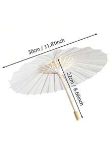 Abanico de papel blanco con forma de corazón - Parasol de estilo chino japonés para pintura DIY, boda, ducha nupcial, fotografía, decoración de fiesta