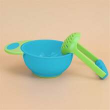 1 件婴儿手动食物研磨机、婴幼儿喂食果泥搅拌机、水果/蔬菜捣碎器和碗套装、喂食用具、婴儿护理用品