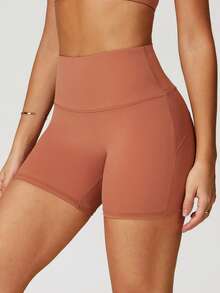 MASKERT 女士运动短裤居家休闲短裤跑步运动短裤舒适亲肤运动短裤 - 橘色 - 查看 2